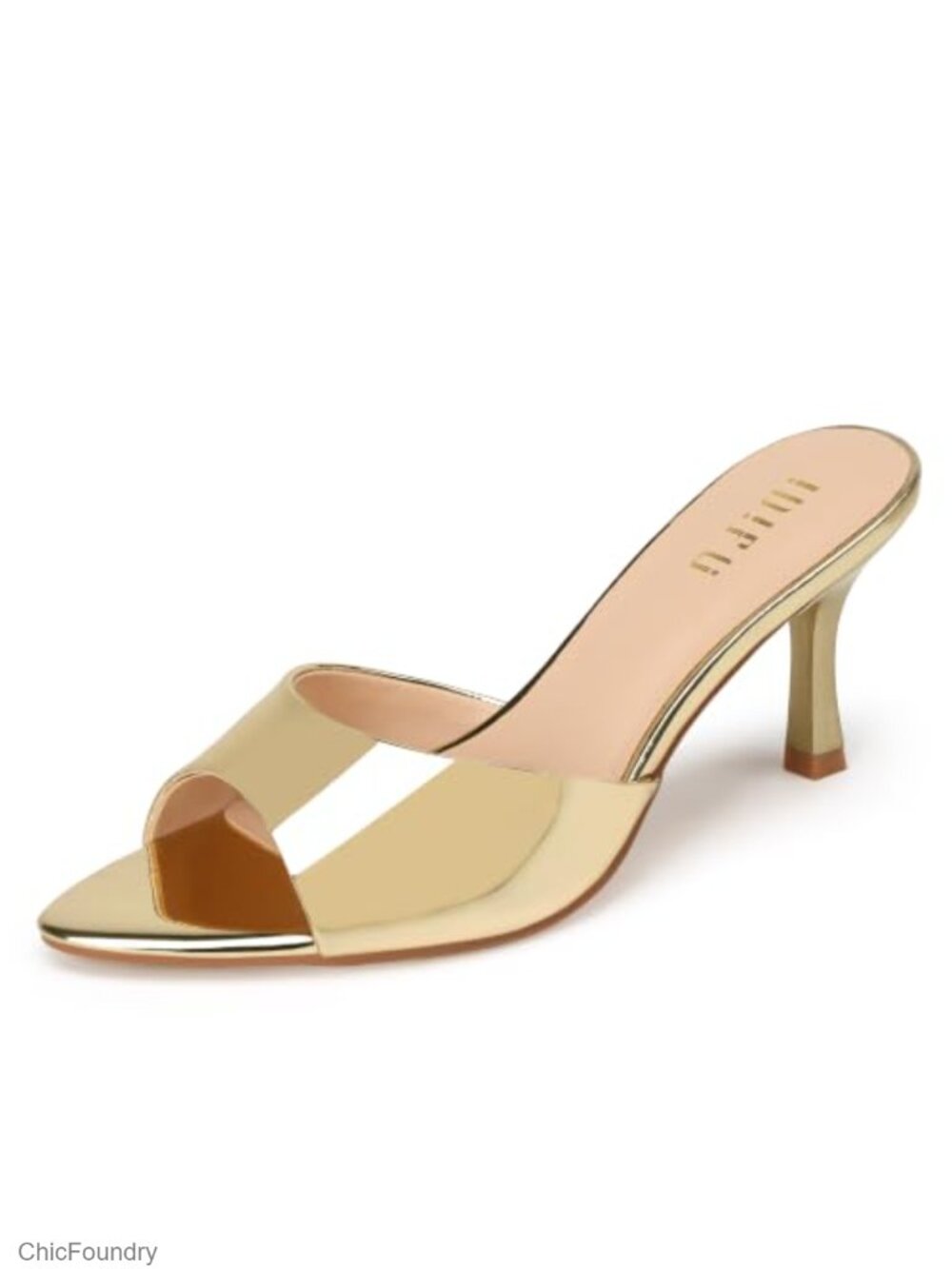 Kitten Heel Mule Sandals Peep Toe Slip On Heeled Mules Party Wedding